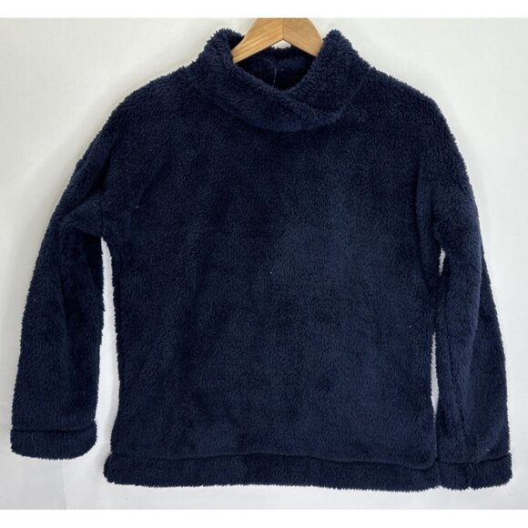 Jane & Bleecker Fuzzy Faux Fur Lounge Top Navy Blue Women's Size Small NWT - Picture 1 of 7